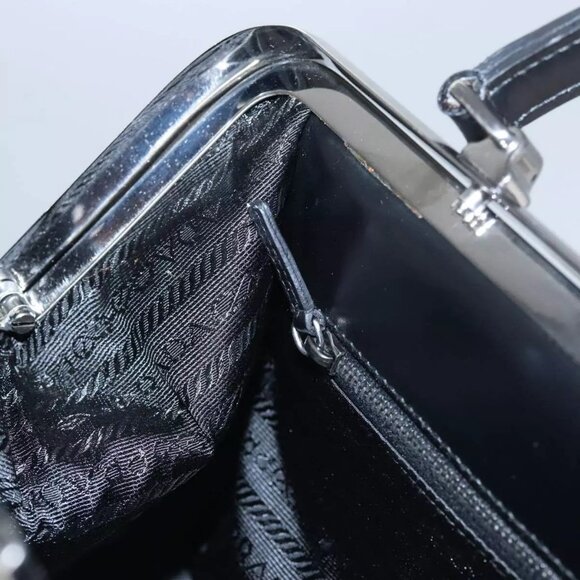 PRADA Hand Bag Leather Black Auth - Picture 7 of 15